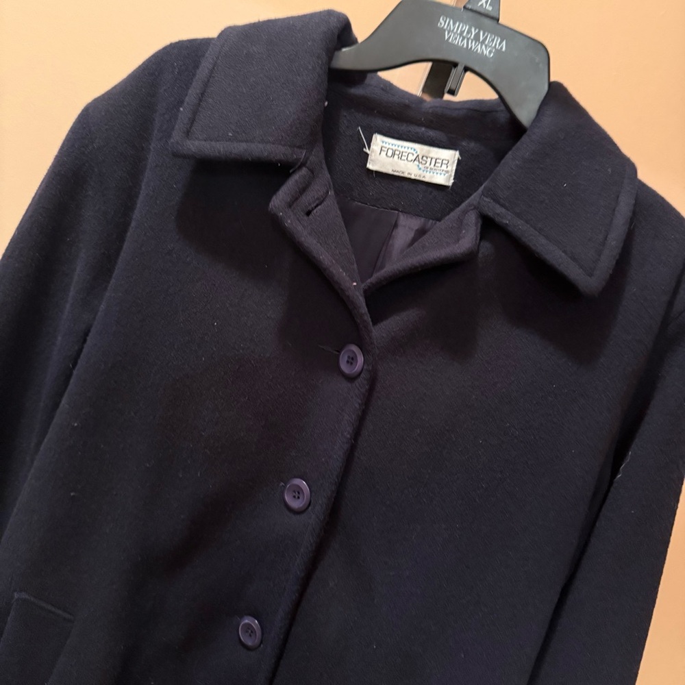 Vintage Forecaster of Boston Navy Wool Coat Size 6 Made in USA